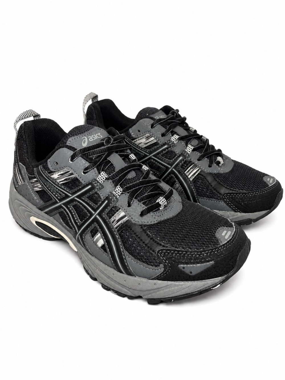 ASICS Gel Venture 5 Trail Running Shoes Black Gray Women’s 8 EUC